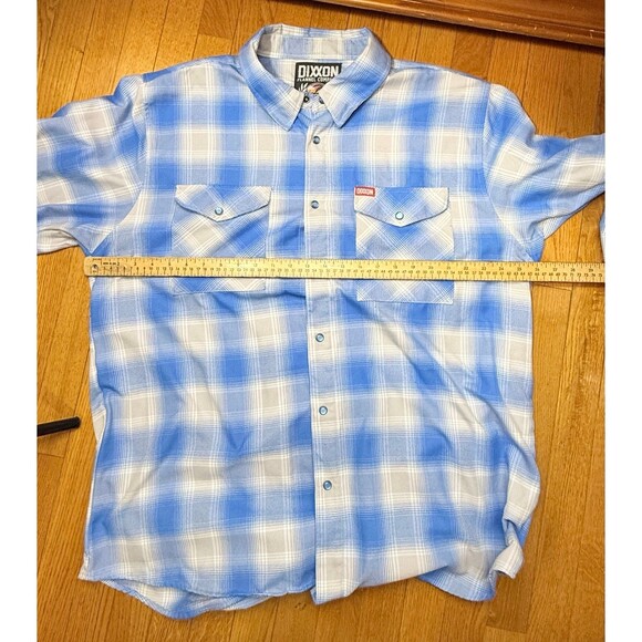 DIXXON The Pierside Flannel Men’s 2XL Blue Plaid Pre-Pleat Pearl Snap - Picture 9 of 10